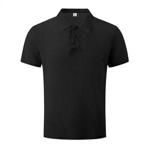 Polo de Verano para Hombre, de Manga Corta, con Cuello, de Malla de Seda Helada, Color Sólido, Tallas Grandes, de Alta Gama, el Más Vendido - Product Image 4