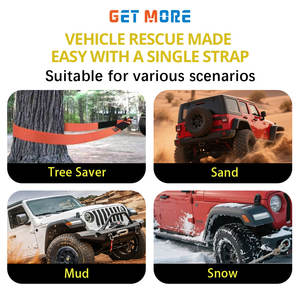 Cinta de Reboque Reforçada de Alta Resistência 2x20 Pés 20000 LBS, Excelente para Reboque de Jeeps, Carros, Caminhões, Barcos e Uso Agrícola - Product Image 5