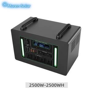 เครื่องกำเนิดไฟฟ้าพลังงานแสงอาทิตย์แบบพกพา 2500W 2500Wh LiFePO4 พร้อมอินเวอร์เตอร์คลื่นไซน์บริสุทธิ์และแผงโซลาร์เซลล์สำหรับการตั้งแคมป์ รถบ้าน และสำรองไฟฉุกเฉิน - Product Image 2