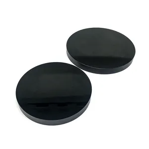 Natürlicher Kristall Obsidian Spiegel runde Form 5 Zoll schwarze Obsidian Platte schnitzen Kristall Handwerk Heils tein für die Dekoration