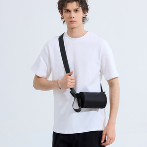 Bolsa de Gimnasio Personalizada para Hombre, Bolsa de Teléfono Cilíndrica, Bolsa de Mensajero Cruzada Lisa de Diseño para Hombre, Bolsa de Mensajero Negra para Hombro - Product Image 2
