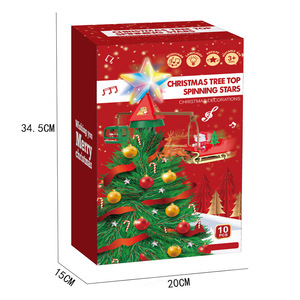 <b>Christmas</b> <b>Tree</b> <b>Topper</b> with Electric Rotating Sleigh Luminous & Musical Plastic Elk and Snowman Decorations for Kids - Product Image 4