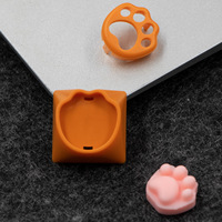 Keycaps en silicone souple en forme de patte de chat 1U, style PC, DIY, haute qualité, pour filles, blanc rose, personnalisables, fabriqués sur mesure
