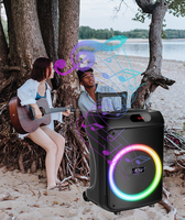 Altavoces Inalámbricos Portátiles ZQS12148 Super Bass, Altavoces Bluetooth con Bajos Profundos, Altavoz Tipo Trolley para Fiestas con 2 Micrófonos