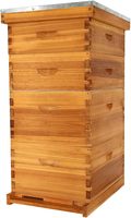 10-Rahmen Langstroth Bienenstock-Set, getaucht in 100% Bienenwachs, mit 2 tiefen Bienenkästen und 2 mittelgroßen Super-Bienenkästen mit Rahmen