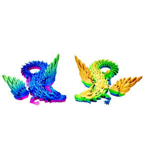 WANCAI OEM Figurine Wyvern en plastique imprimée en 3D, ailes multi-articulées mobiles, longue queue, effet cristal, jouet pour enfants, animaux - Product Image 6