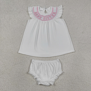 Combinaison smockée pour frères et sœurs, petite sœur, frère, bébé, enfant, tunique, pantalon court, robe longue jusqu'aux genoux - Product Image 2