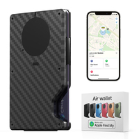 Portefeuille intelligent en fibre de carbone et aluminium avec blocage RFID, porte-cartes Afi, portefeuille fin pour argent