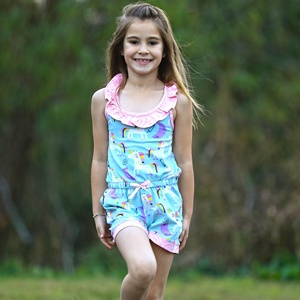 TD AnnLoren magico unicorno arcobaleni stampa tuta da ragazza floreale estate e inverno pagliaccetto con Shorts per bebè