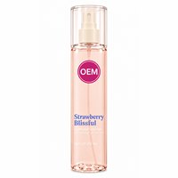 Brume corporelle hydratante légère et non collante à la crème de fraise et vanille scintillante pour femme 200ml