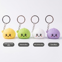 Porte-clés anti-stress en silicone coloré en forme de chignon lumineux, jouet multicolore de dessin animé pour étudiants et employés de bureau