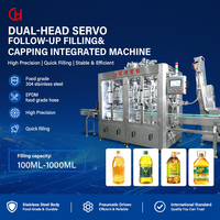 Machine de remplissage et de bouchage automatique à double tête servo-motrice pour le conditionnement de liquides cosmétiques et d'huiles comestibles