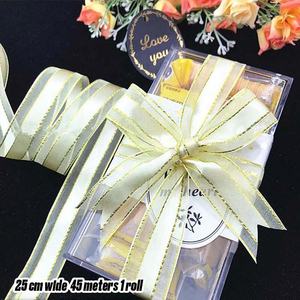 MOQ basso 25 millimetri <span class=keywords><strong>Metallia</strong></span> Bordo di Colore Solido Puro Nastro di Organza per L'imballaggio Decorazione - Product Image 3