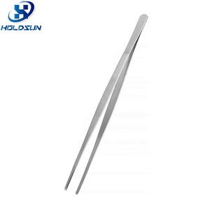 <span class=keywords><strong>Pince</strong></span> à épiler <span class=keywords><strong>en</strong></span> acier inoxydable avec logo personnalisé argent longue ligne droite <span class=keywords><strong>pince</strong></span> à barbecue outil de cuisine 30cm - Product Image 1