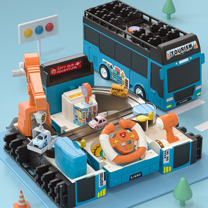 Juguetes Educativos Multifuncionales de Carreras de Autos, Pistas de Aventura, Autobús Deformable, Juguetes de Pista de Carreras para Niños, Aventura para Niños - Product Image 2