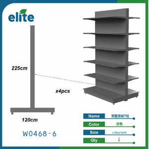 Column Display Stand 6 Tier Metal Iron Dark Gray Adjustable Height Freestanding Vertical Storage Shelf Modern Style - Product Image 3