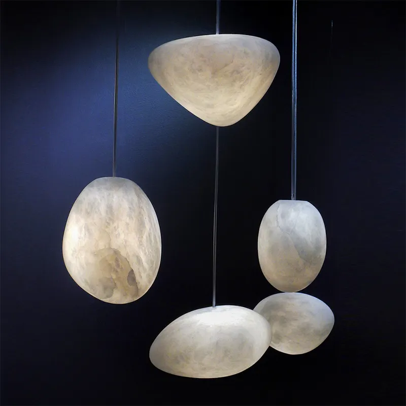 Customized Nordic Style Luxury Alabaster Modern Led Pendant Light For Hotel Home