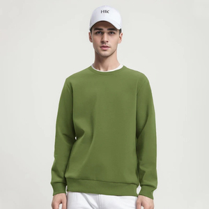 280gsm 2026 Brand New Unisex Solid-color Cotton Eco-Friendly Embroidered Pullover Sweatshirt with O-Neck Collar - Product Image 1