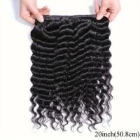 Cheveux Humains Indiens Vierges Bruts, 3 Paquets avec Fermeture en Dentelle, Vente en Gros Usine, Cheveux Indiens Ondulés Profonds Pas Chers, Cuticules Alignées