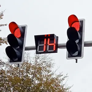 800*600mm lampu lalu lintas LED Timer hitung mundur merah hijau 2 Digit LED kendaraan digital timer hitung mundur