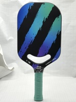 Raquette de pickleball professionnelle en fibre de carbone, rayée et colorée, 16 mm, équilibrée, approuvée aux États-Unis, 227 g, vente en gros en stock