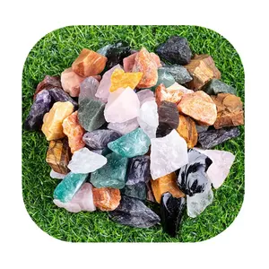 Produk Baru semi mulia kristal mineral batu mentah alami warna-warni kasar batu kristal kuarsa campuran untuk pembeli
