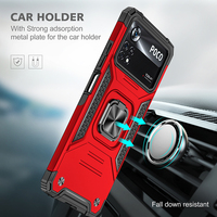 Étui de protection antichoc en TPU+PC magnétique pour téléphones portables Xiaomi Poco X5 X4 X3 F5 Pro, coque arrière avec support d'anneau