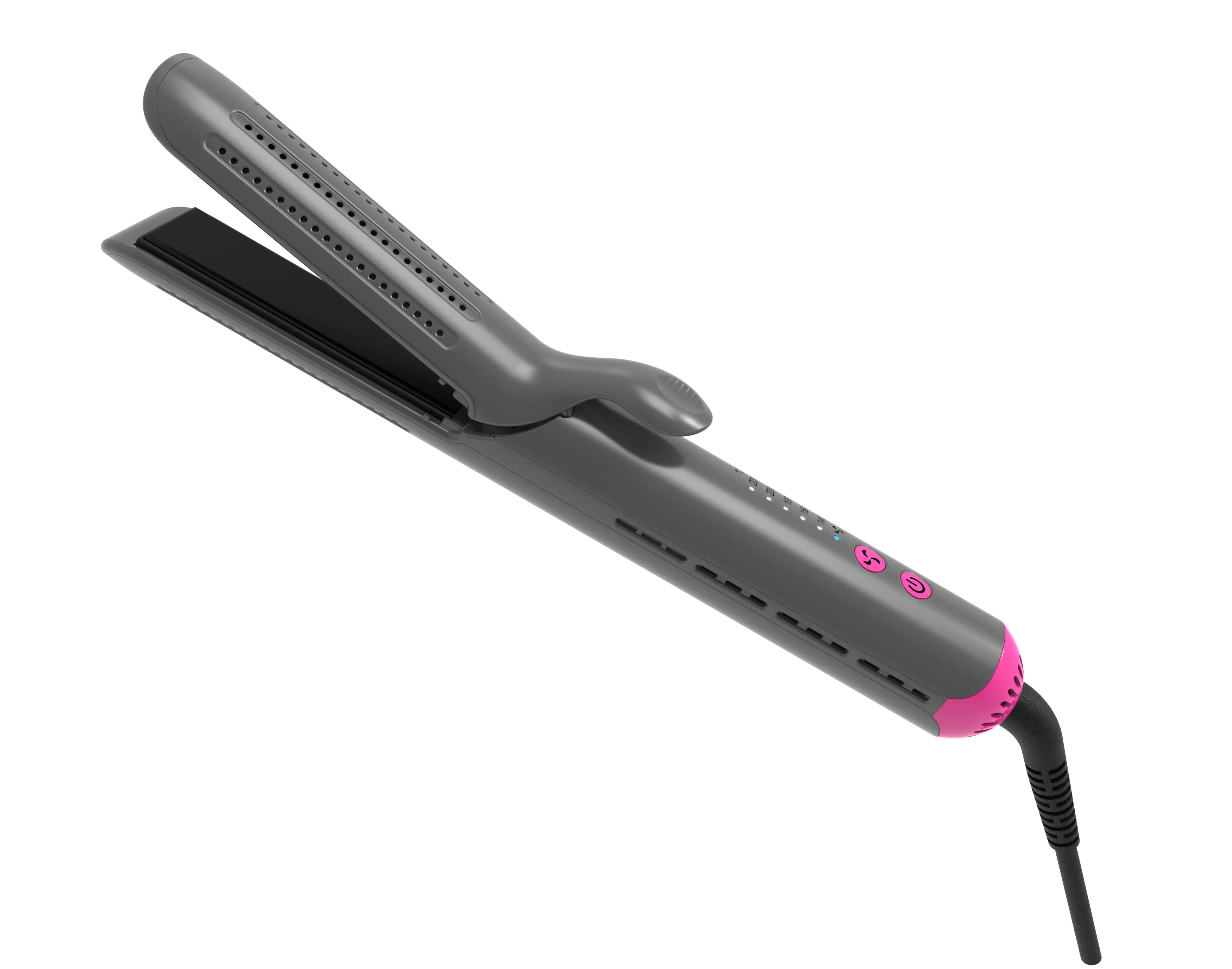 2-in-1 Cool Air Curling Iron and Flat Iron Luxe, Protects Against Damage and Locks in Style for Effortless Long Lasting Curls