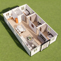 Casa Contenedor Prefabricada Expandible de 20 y 40 Pies Lista para Enviar, Cocina Prefabricada, Precio de Casa Plegable