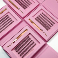 Glamnetic Lashes Pestanas Faux Cils en Grappes Auto-adhésifs Pré-collés à Bande Transparente, Effet Wispy, Kit de Cils à Pression