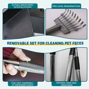 Ağır metal tepsi ve tırmık 3 adet set pet pets <span class=keywords><strong>scooper</strong></span> bahçe pençe <span class=keywords><strong>scooper</strong></span> evcil hayvanlar için uzun saplı - Product Image 3