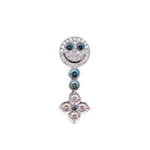 Smiley Face Four Leaf Clover Diamond Stud Earrings 925 Sterling Silver Unisex Everyday Wear - Product Image 5