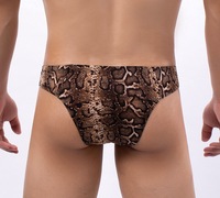Heren bikinibroekjes laag uitgesneden bedrukt luipaard-slangpatroon sexy driehoekig ondergoed M-2XL