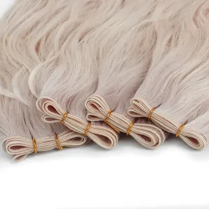 Extensões de cabelo de trama de gênio invisível remy fino, trama plana de cabelo russo desenho duplo, mais novo de qualidade de salão de beleza