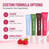 Baume à lèvres hydratant végétalien waterproof à marque privée, emballage rose personnalisé, au peptide