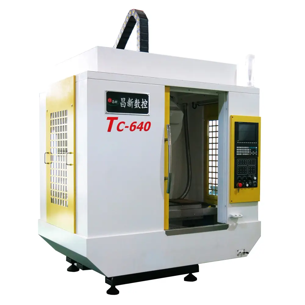 Mesin Penggilingan CNC Pengeboran Kecil Warna Kuning untuk Suku Cadang Aluminium T6/TC-640