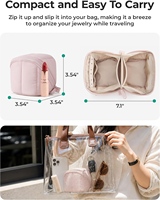 Pochette de voyage personnalisée pour bijoux, organiseur portable multi-compartiments, étui de rangement pliable pour colliers, bagues et boucles d'oreilles