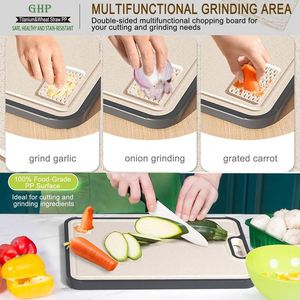 Tabla de Cortar Grande de Doble Cara, Antibacteriana, Antimoho y Duradera, Tabla de Cortar de Metal, Tabla de Cortar de Paja de Trigo y Titanio - Product Image 5