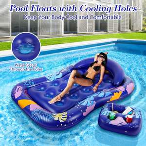 Flotador Inflable de PVC de Lujo para Piscina con Portavasos y Reposacabezas, Balsa Premium para Broncearse para Adultos, Estándares de la UE/EE. UU. - Product Image 2