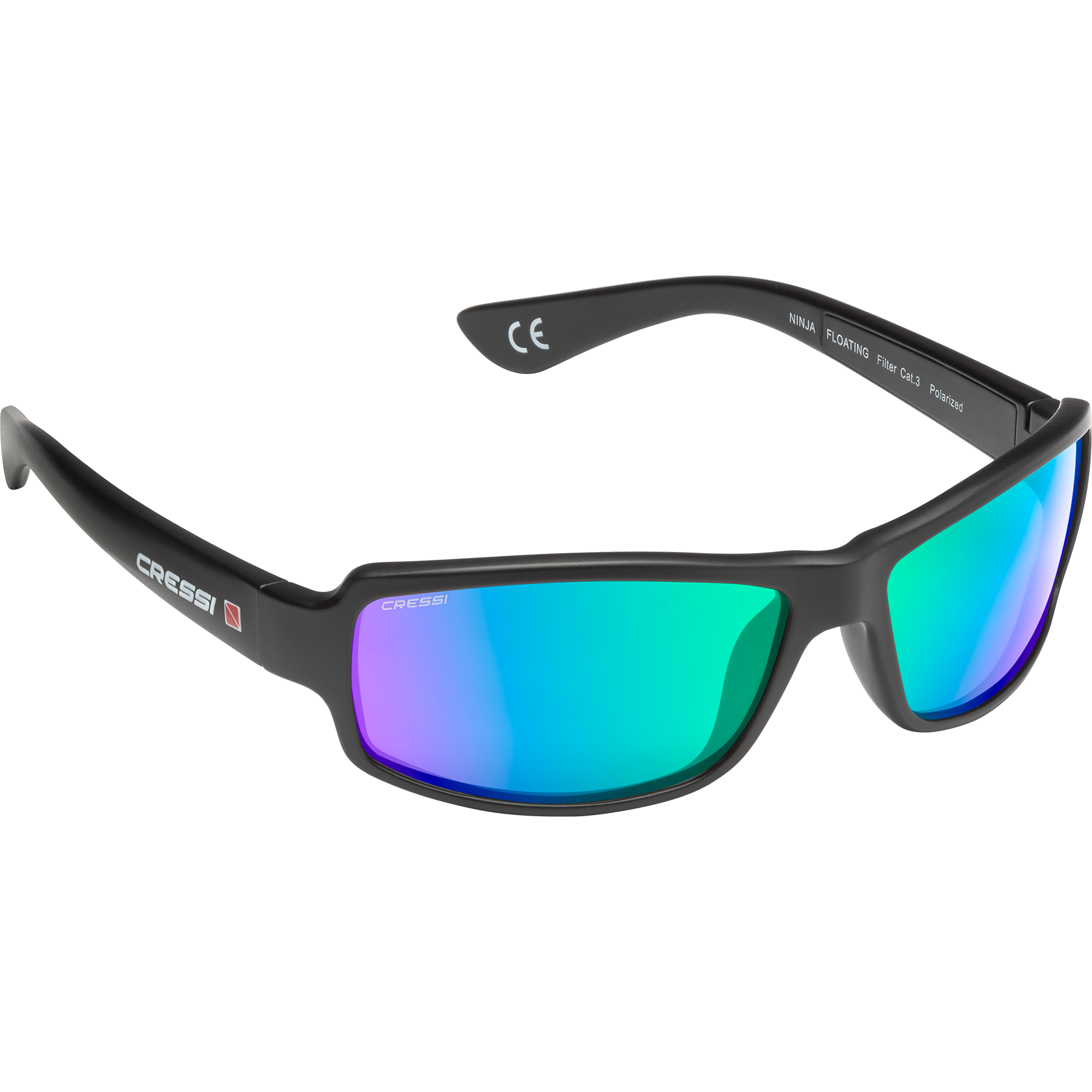 Schwarz / Green Mirrored Lens