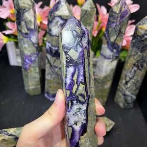 Groothandel Groot Formaat Natuurlijk Paars Fluoriet Worteltoren Kristalpunt Voor Decoratie - Product Image 2