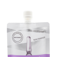Sachets de recharge liquides mats en gros avec bec verseur, sachets cosmétiques blanchissants en Mylar, sachets à fond plat pour les soins de la peau