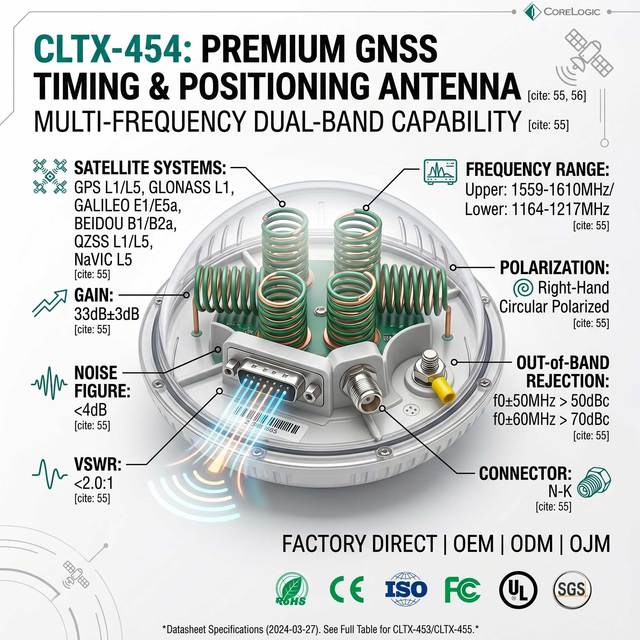 Multi Band Helical GNSS Antenna Array High Gain N K Connector Weatherproof Satellite Navigation Antenna