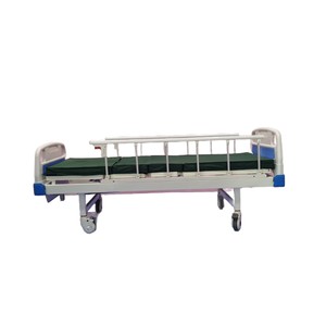 Lit d'hôpital en acier inoxydable 142x77x96 cm avec barreaux latéraux pour usage clinique et ambulatoire - Product Image 1