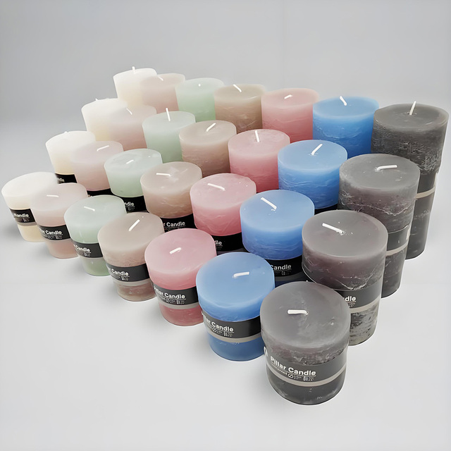 European Style Frosted Scented Candle LITBRIGHT Manufacturer Colorful Smokeless Aromatic Fragrance Scented Pillar Candles
