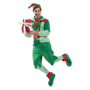 Nouvelle tenue de Noël 2024 unisexe : Ensemble de <span class=keywords><strong>déguisement</strong></span> rayé Père Noël et <span class=keywords><strong>Elfe</strong></span> pour adultes, idéal pour les fêtes. - Product Image 2