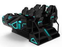 Cine VR 9D de 6 Asientos, Silla con Movimiento, Simulador de Realidad Virtual, Máquina de Juego Dinámica VR con LED para Parques de Atracciones y Centros de Juego