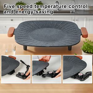 กระทะย่างไฟฟ้าในร่มสไตล์เกาหลี, กระทะอเนกประสงค์32ซม. อะลูมิเนียมหล่อขึ้นรูปสไตล์เกาหลีกันความร้อนได้ - Product Image 5