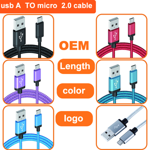 LUNG KAY 6ft 사용자 정의 로고 마이크로 USB 2.0 데이터 케이블 충전기 코드 라인 와이어 마이크로 3A 안드로이드 전화에 대한 고속 충전 케이블 - Product Image 3