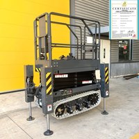 Nouvelle petite nacelle élévatrice à ciseaux automotrice robuste pour travaux de nettoyage et de construction, avec table de travail directe et chenilles